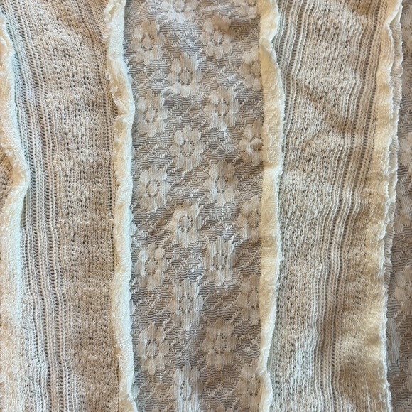 Free People Lula Mock-Neck Long-Sleeve Top /Ivory Lace Detail Blouse/Size XS - Picture 6 of 9